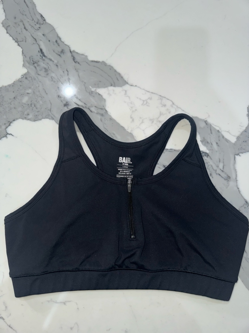 Black Front-Zip Sports Bra
